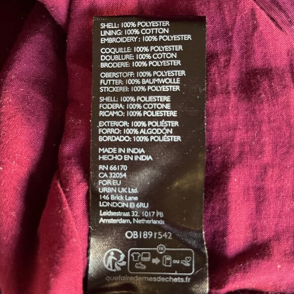 Anthropologie Burgandy Velvet Flutter Sleeve Top - Picture 9 of 9